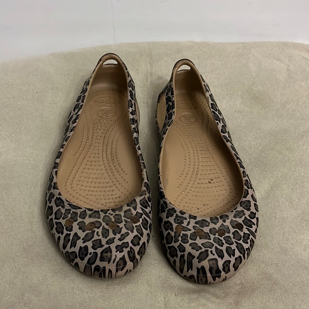 Cheetah Print Crocs Flat Shoes